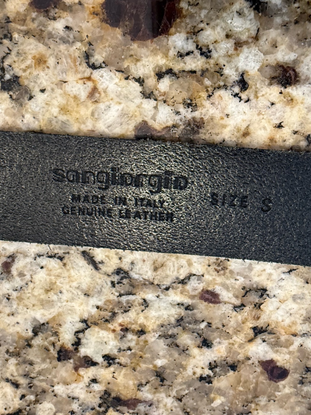 Sangiorgio black floral genuine leather belt silver buckle SZ SM - Picture 6 of 9